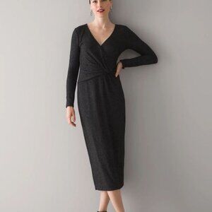 NWT GREY MARL SWEATER DRESS FROM White House Black Market in Size Medium.